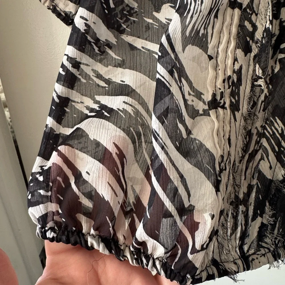 Express Semi-Sheer V-Neck Top